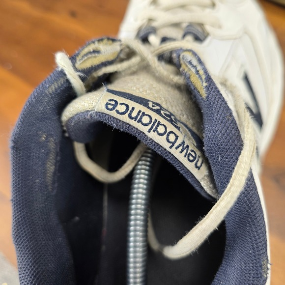 New Balance 624v2 Mens White Navy Blue Leather Training Shoes MX624WN2 Size 14 - Picture 8 of 14